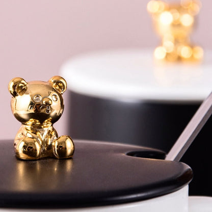 Ceramic Cup / Simple Black and White Bear Ceramic Cup 400 ML