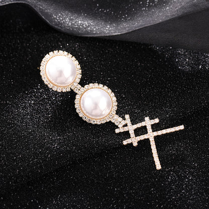 Elegance in Motion Rhinestone Pearl Earrings