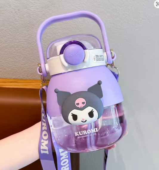 Kuromi Kawaii Water Bottle 1050ml Large Capacity - Sanrio
