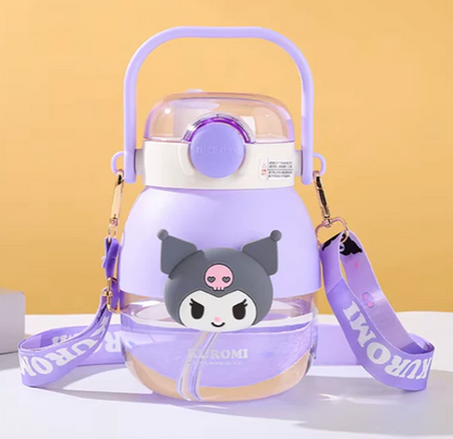 Kuromi Kawaii Water Bottle 1050ml Large Capacity - Sanrio