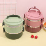 304 trapezoidal buckle double-layer insulated lunch box